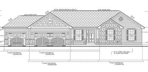 One story house plan 3bd - story,
